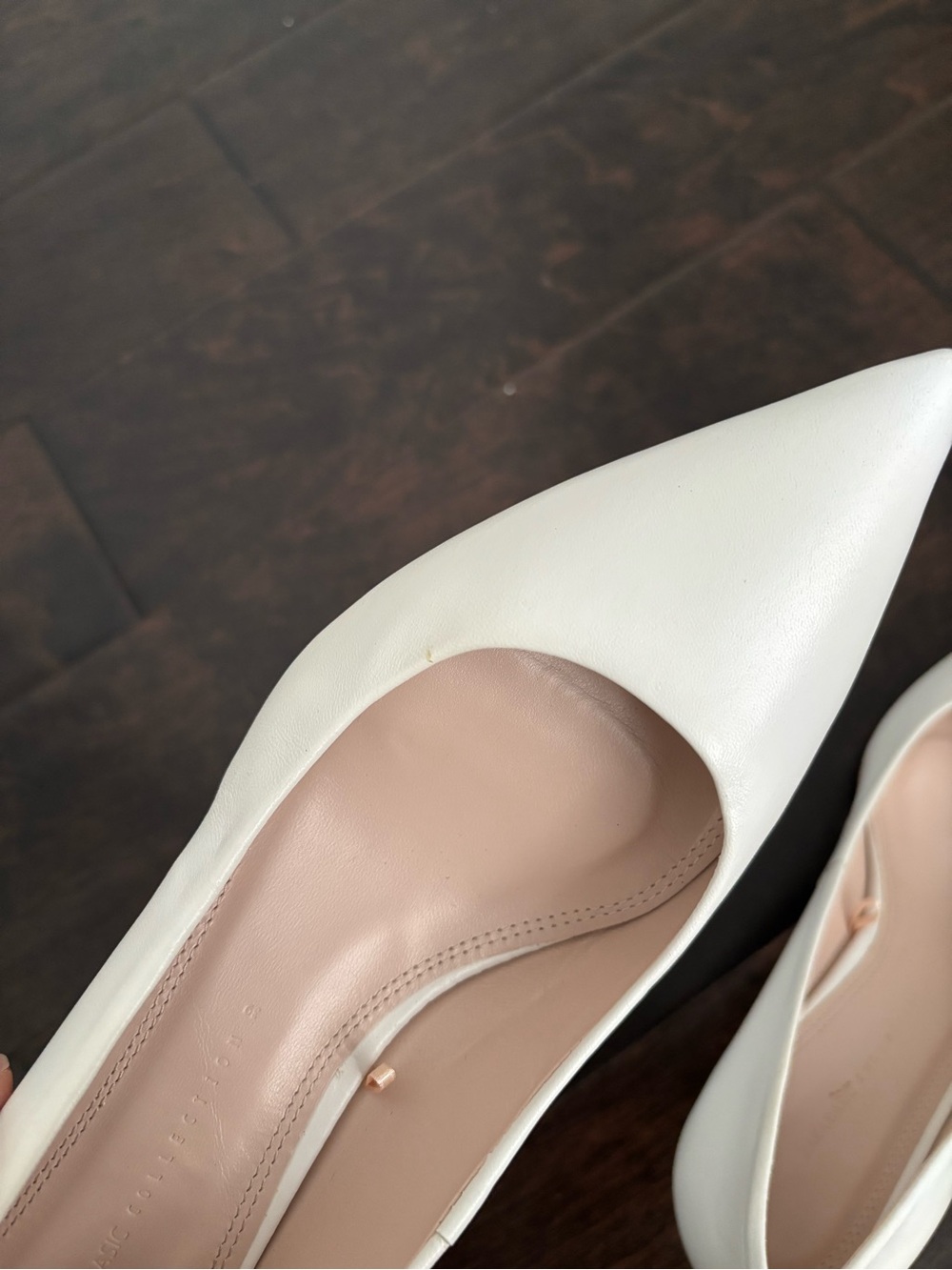 Zara Pointed-Toe Heels in White - Picture 7 of 8